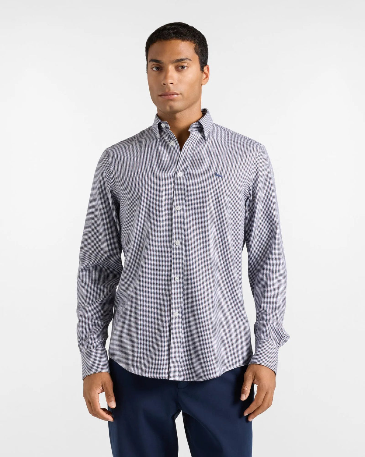 Camicia Uomo Harmont & Blaine armaturato pied-de-poule Regular Fit Ciclamino - Frontale