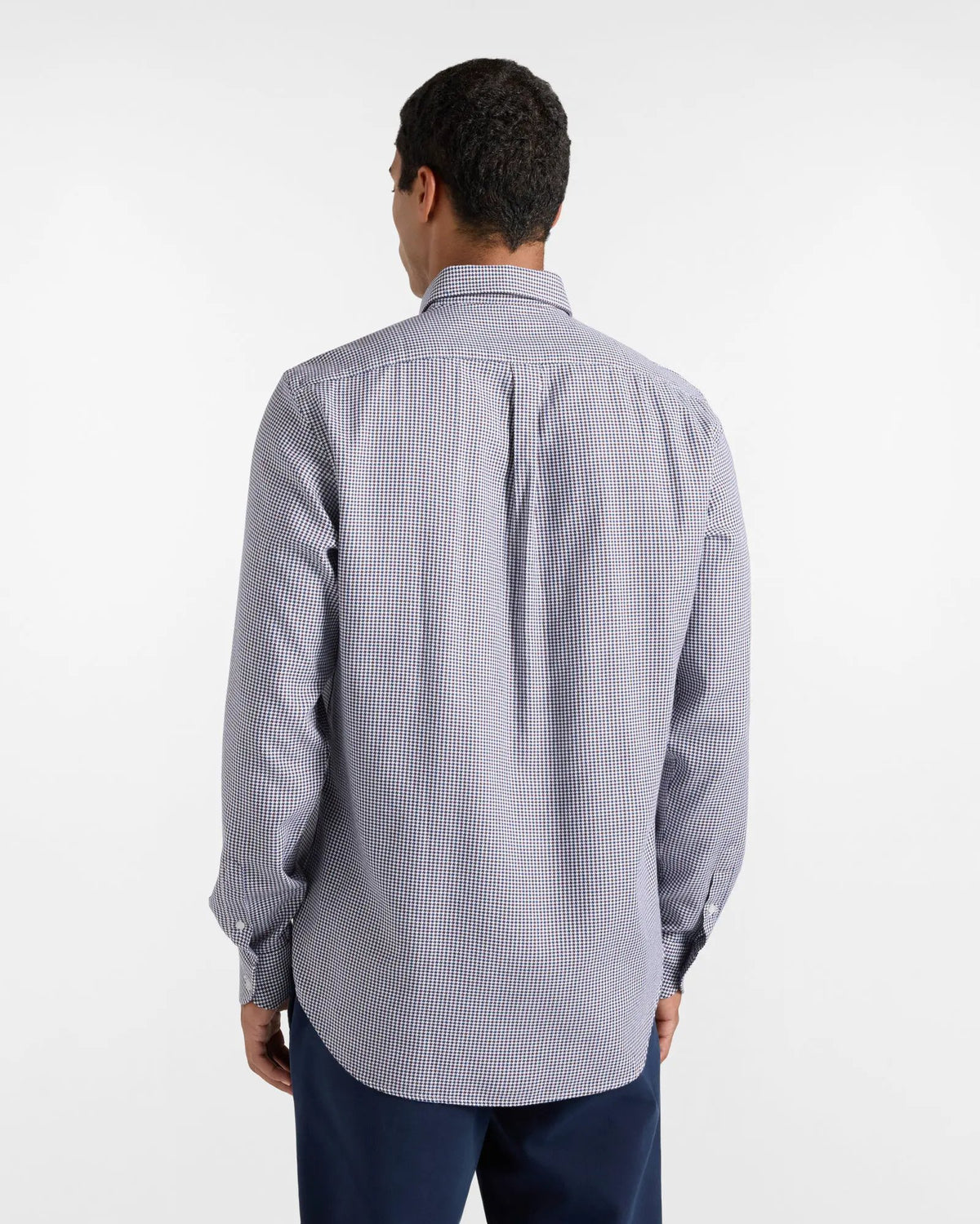 Camicia Uomo Harmont & Blaine armaturato pied-de-poule Regular Fit Ciclamino - Dettaglio colletto e texture