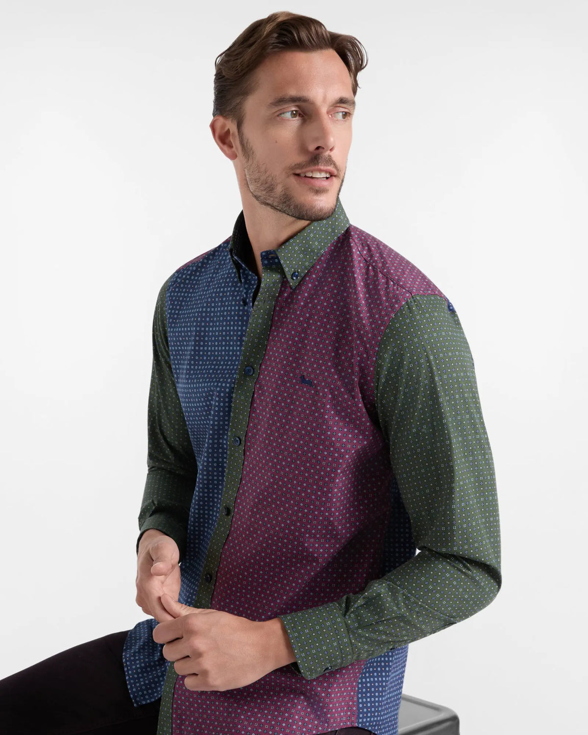 Harmont&Blaine CRR094013944M SHIRT PIAZZETTA POPELINE STAMPA CRAVATTERIA by Harmont&Blaine