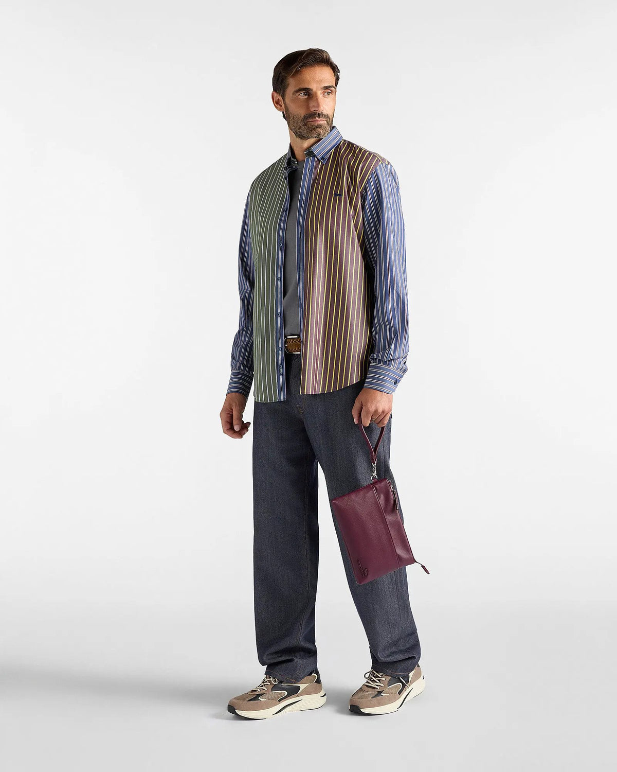 Harmont & Blaine Camicia Piazzetta Regimental Doppio Ritorto Blu Navy - Dettaglio Ricamo