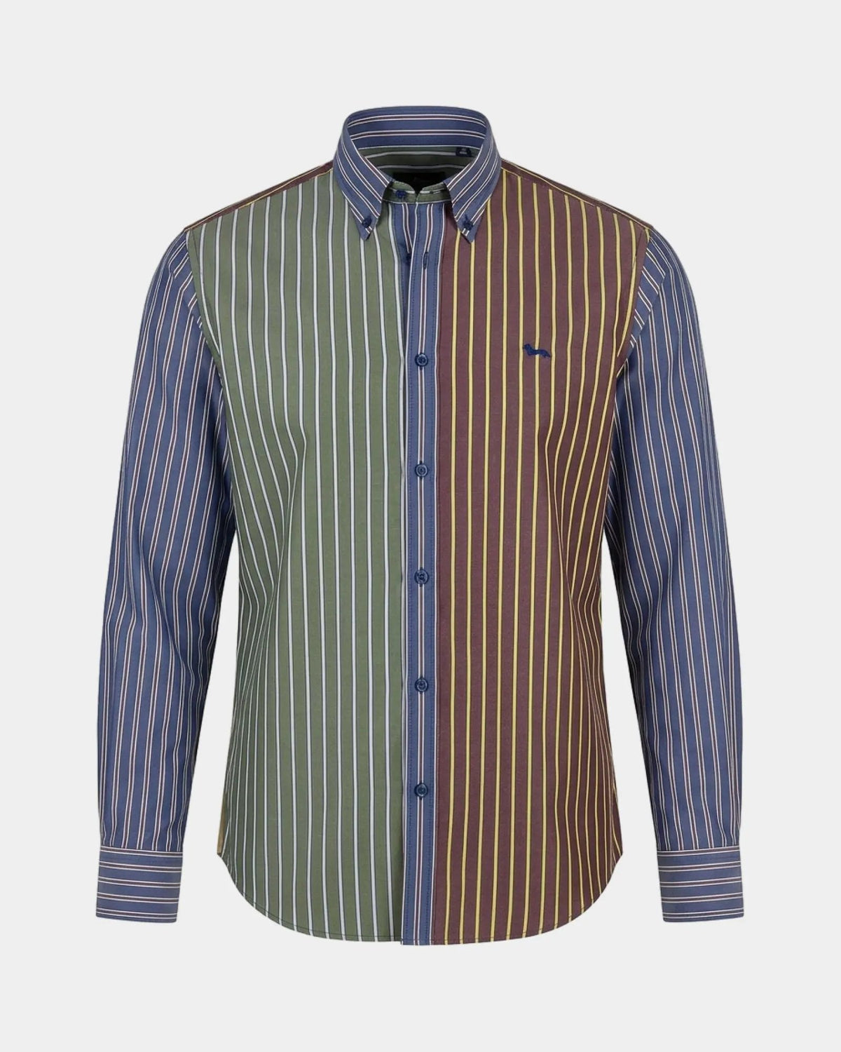 Harmont & Blaine Camicia Piazzetta Regimental Doppio Ritorto Blu Navy - Dettaglio Polsino