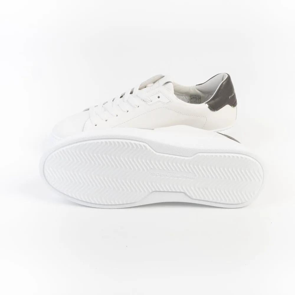 Philippe Model Temple Low BTLU VZ01 Bianco Marrone - Suola oversize in gomma con battistrada