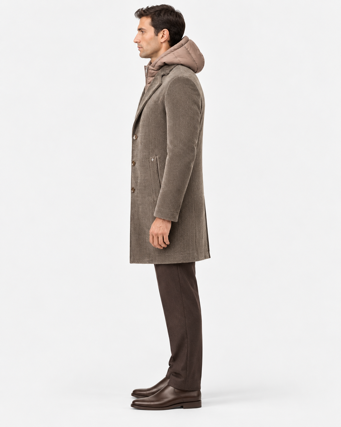 Cappotto DISTRETTO12 Alba CP1316T0499 Brown Moro - Profilo laterale