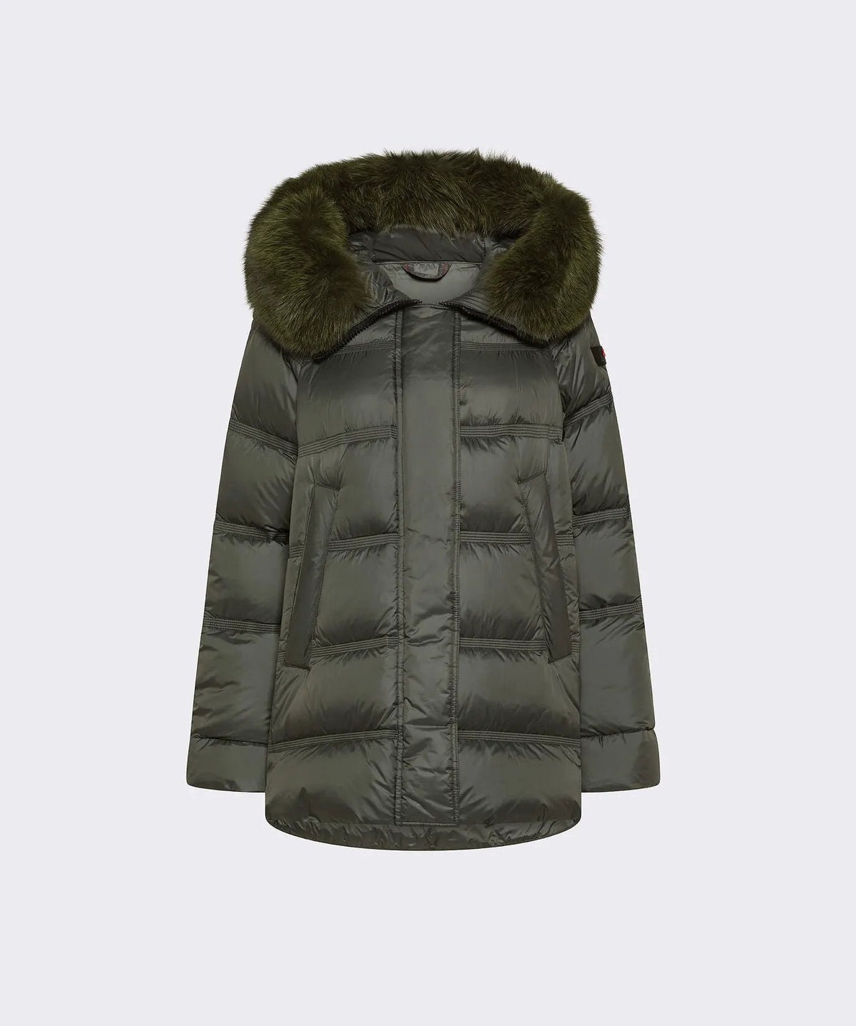 Piumino Peuterey Takan MQN 04 Fur Verde Edera - Modello indossato