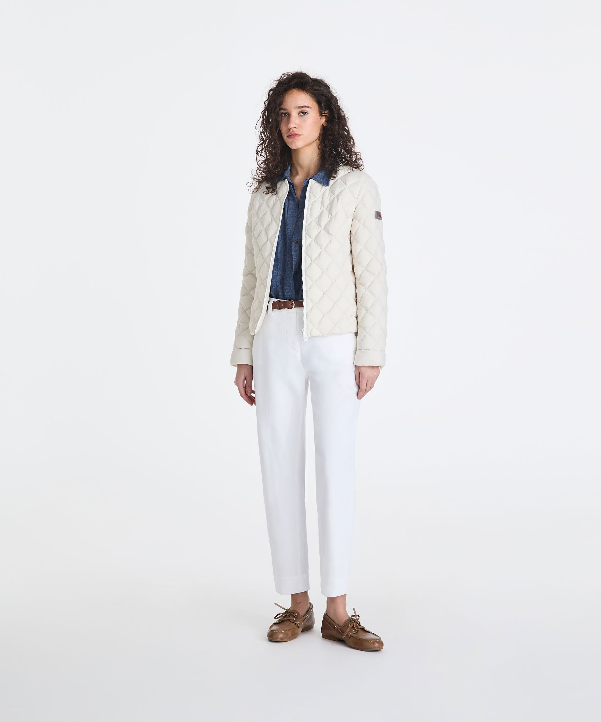 Giacca blouson PEUTEREY PED5617 con cappuccio in stile Arran, tessuto resistente e design elegante, vista frontale.