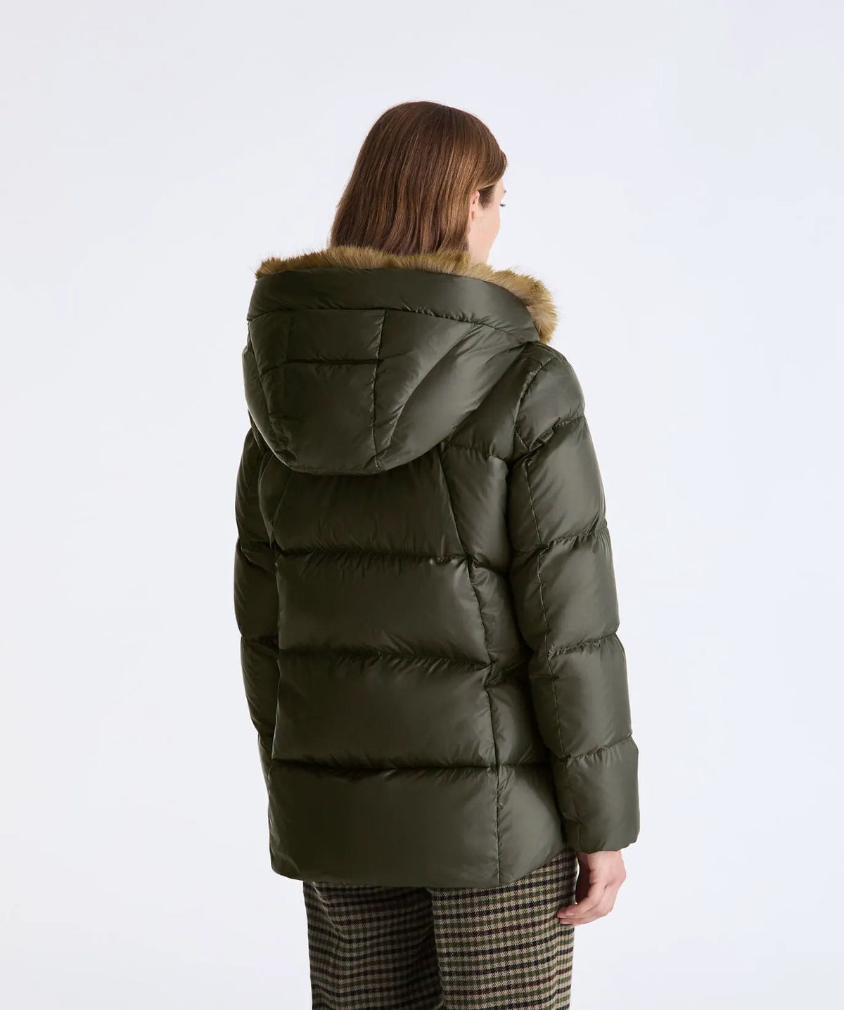 Peuterey Piumino Blouson Vertis MQN EFUR PED5748 Verde Edera - Dettaglio collo eco-pelliccia