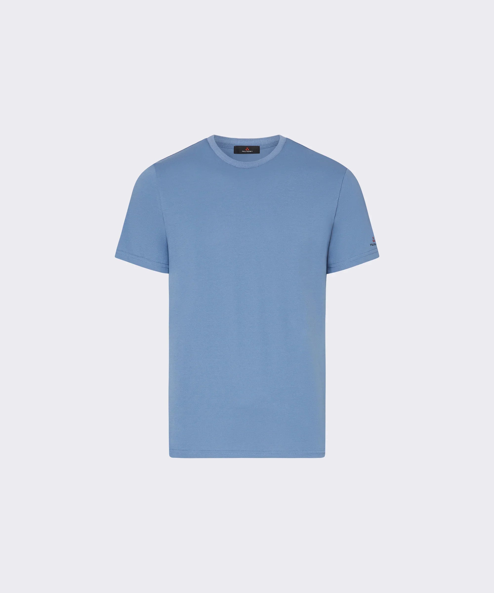 T-shirt uomo azzurra a manica corta, taglio classico, stile casual elegante