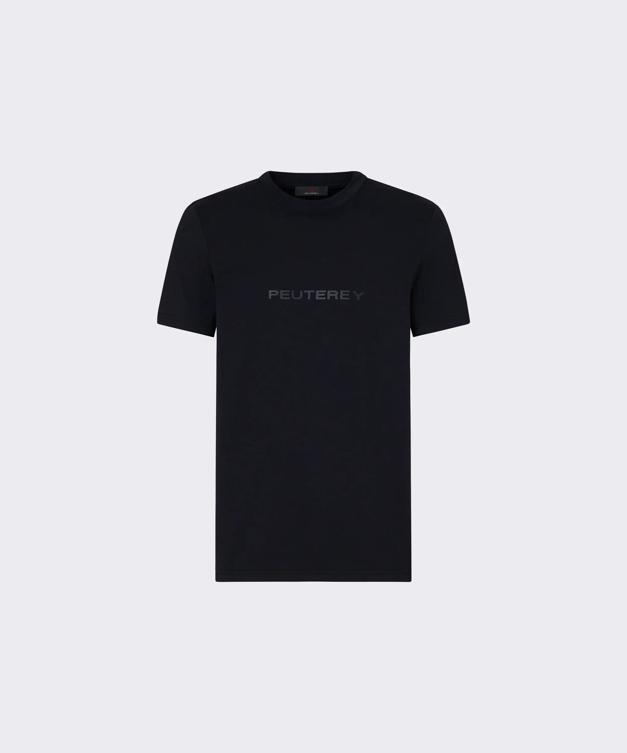 T-shirt nera uomo Peuterey con logo frontale, manica corta, stile casual elegante