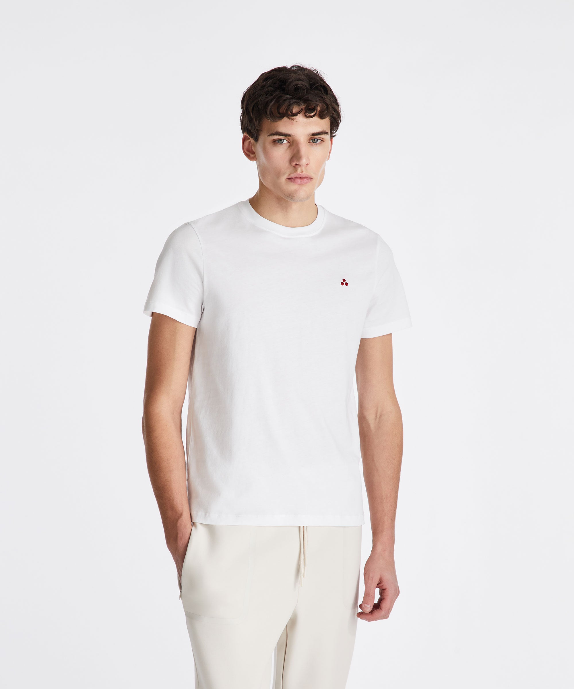 T-shirt basic PEUTEREY MANDERLY 04 PEU6011 730 in tessuto morbido, vista frontale, colore neutro, dettagli semplici e stile casual