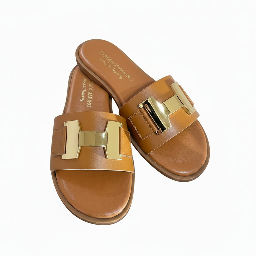 VERDEROSMARINO 4210 CU  SLIDES IN PELLE