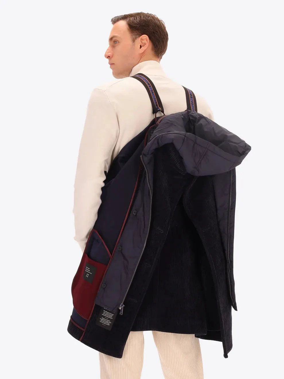 Distretto12 Peacoat Alba GB1510 T0499 Blu Navy - Dettaglio Bretelle Interne