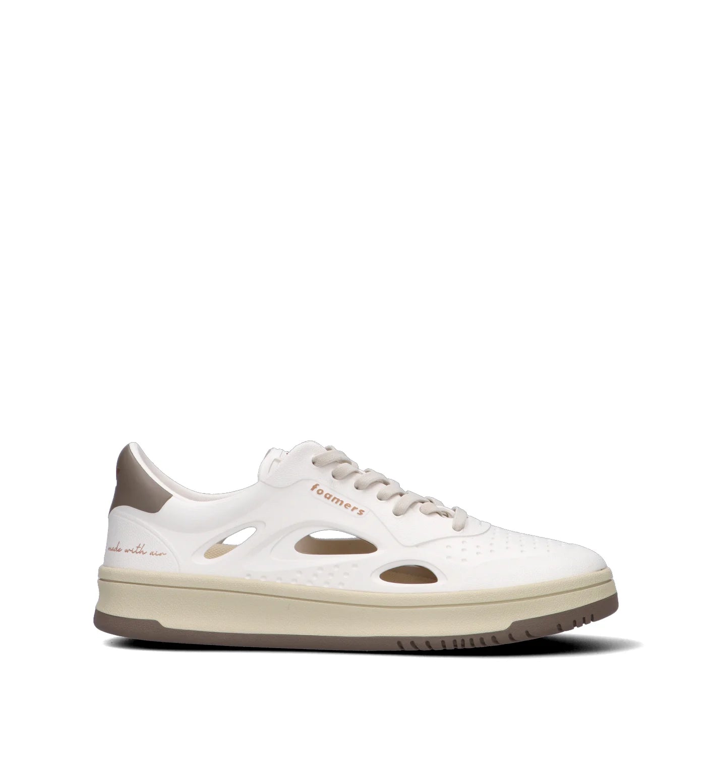 Baskets FOAMERS F2 006 OFF WHITE TAUPE en caoutchouc EVA