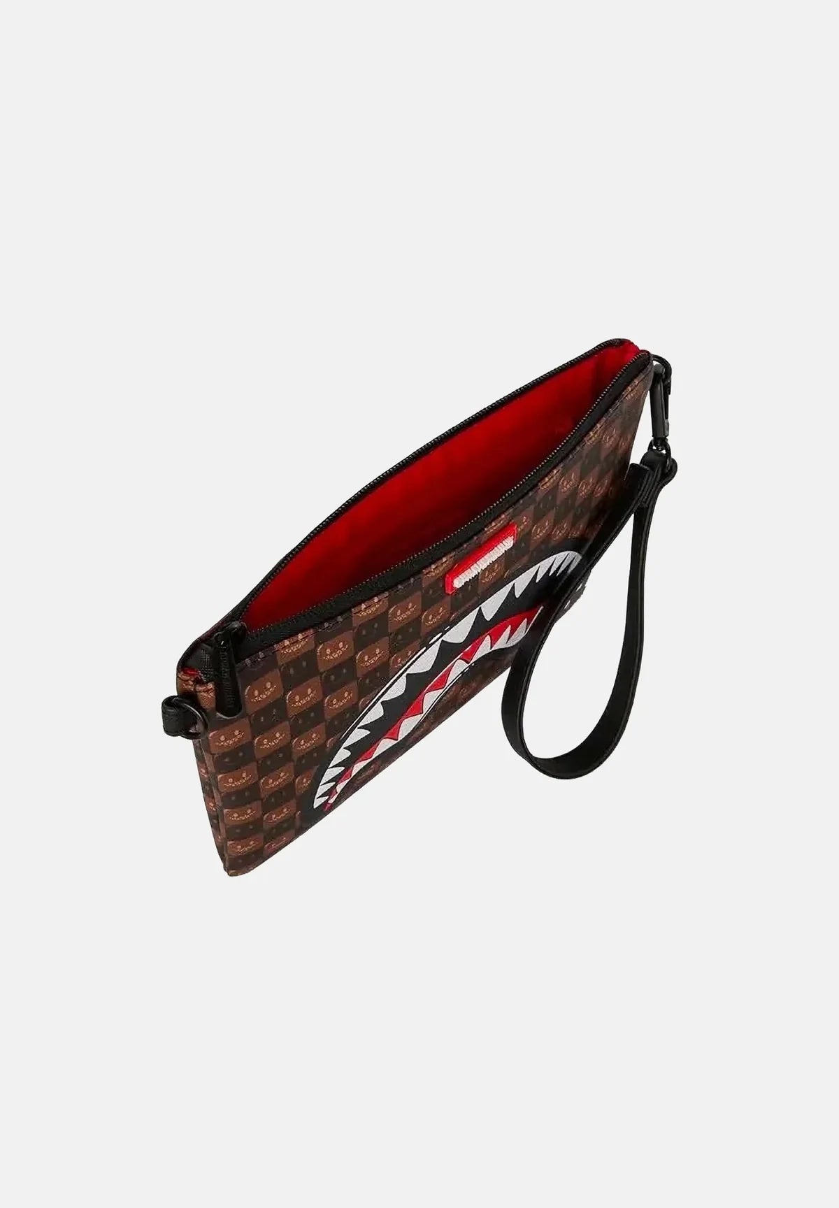 SPRAYGROUND B9307  CLUTCH SHARKS IN PARIS WTF BUBBLE BROWN CHECK CROSSOVER