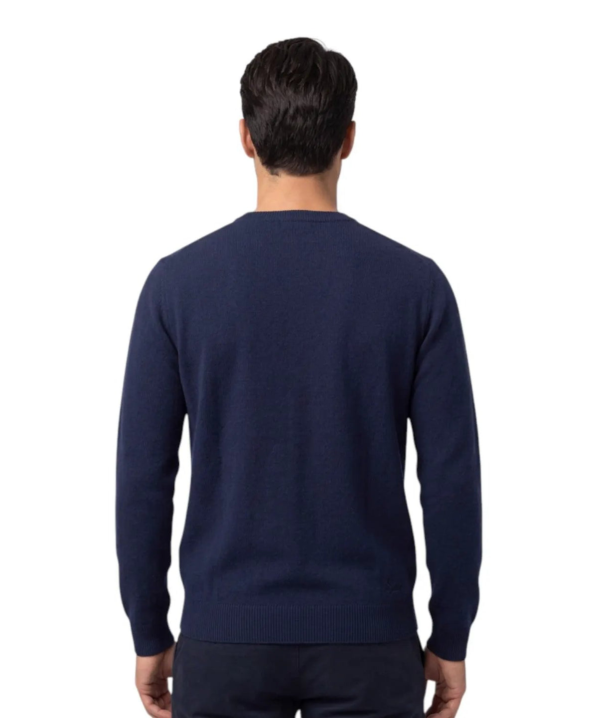 SAINT BARTH Regent maglione in merino e cashmere - Night Blue - profilo laterale