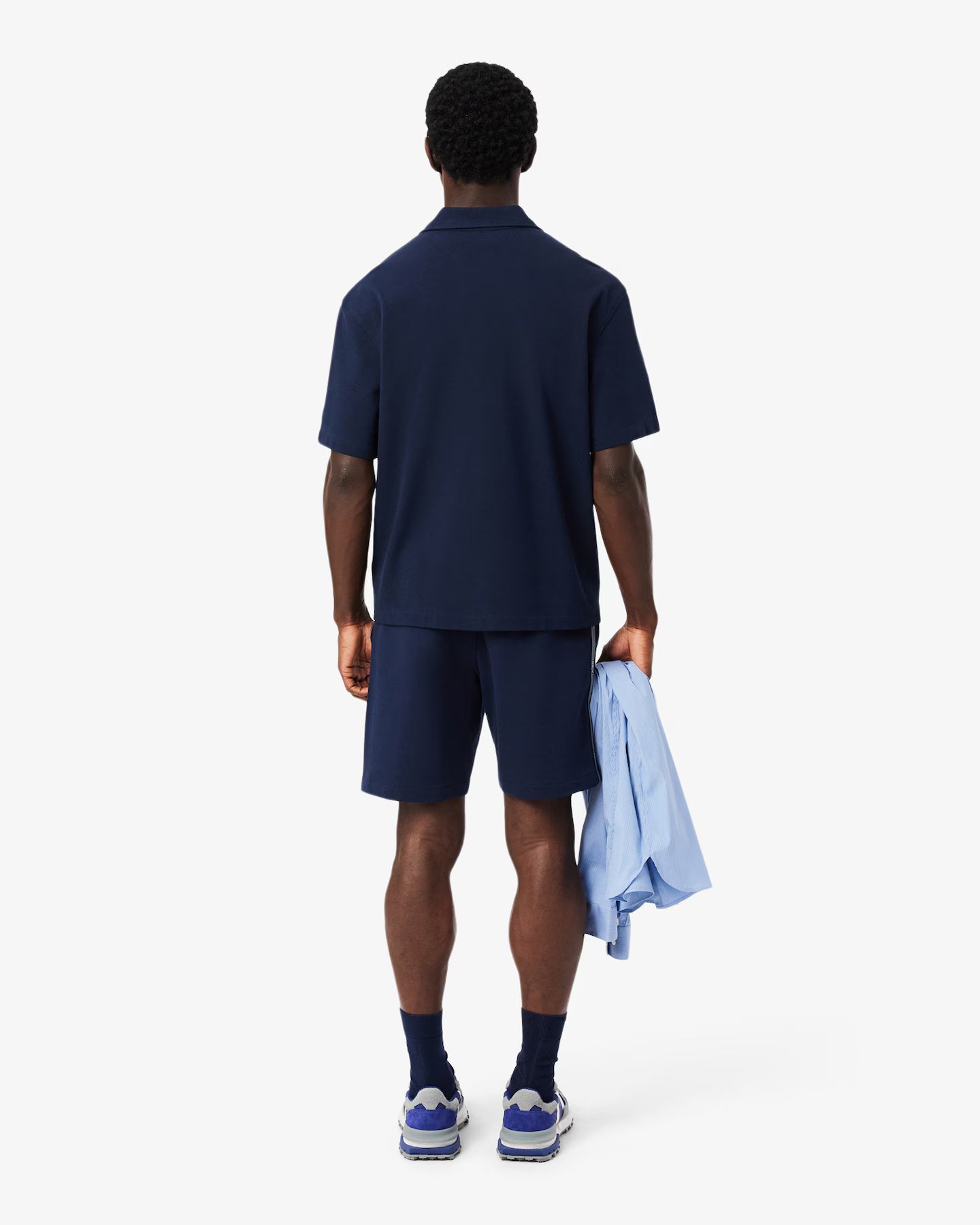 LACOSTE GH0886 166  BERMUDA Shorts in tessuto felpato con striscia con logo regular fit