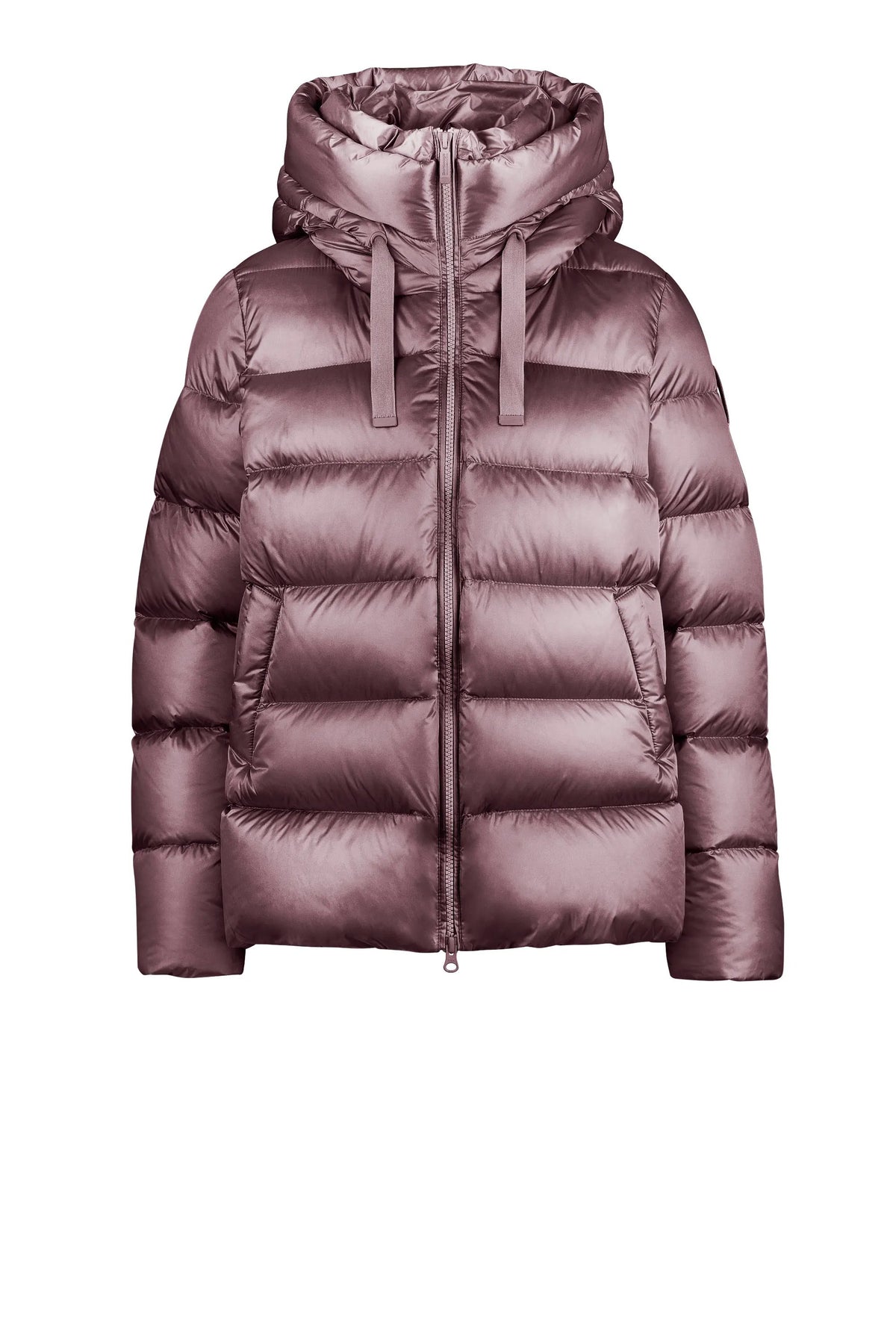 Piumino donna Bomboogie Rome Jacket in nylon lucido Berry Chocolate 481 - Vista frontale