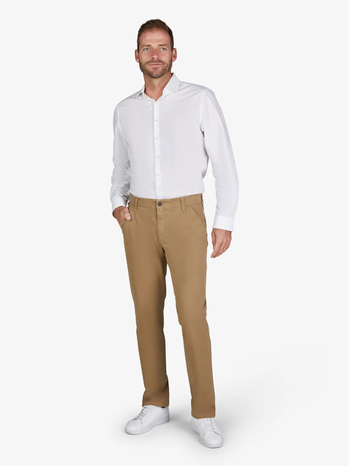 Pantaloni Club of Comfort Garvey 8070 - Vista frontale, colore beige (nocciola)