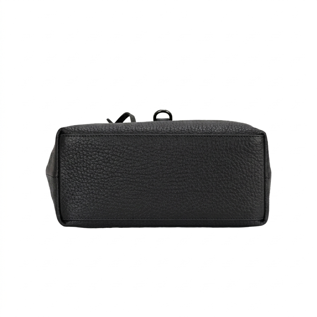 Pelletteria Veneta D26314-NERO HAMMERED LEATHER HANDBAG