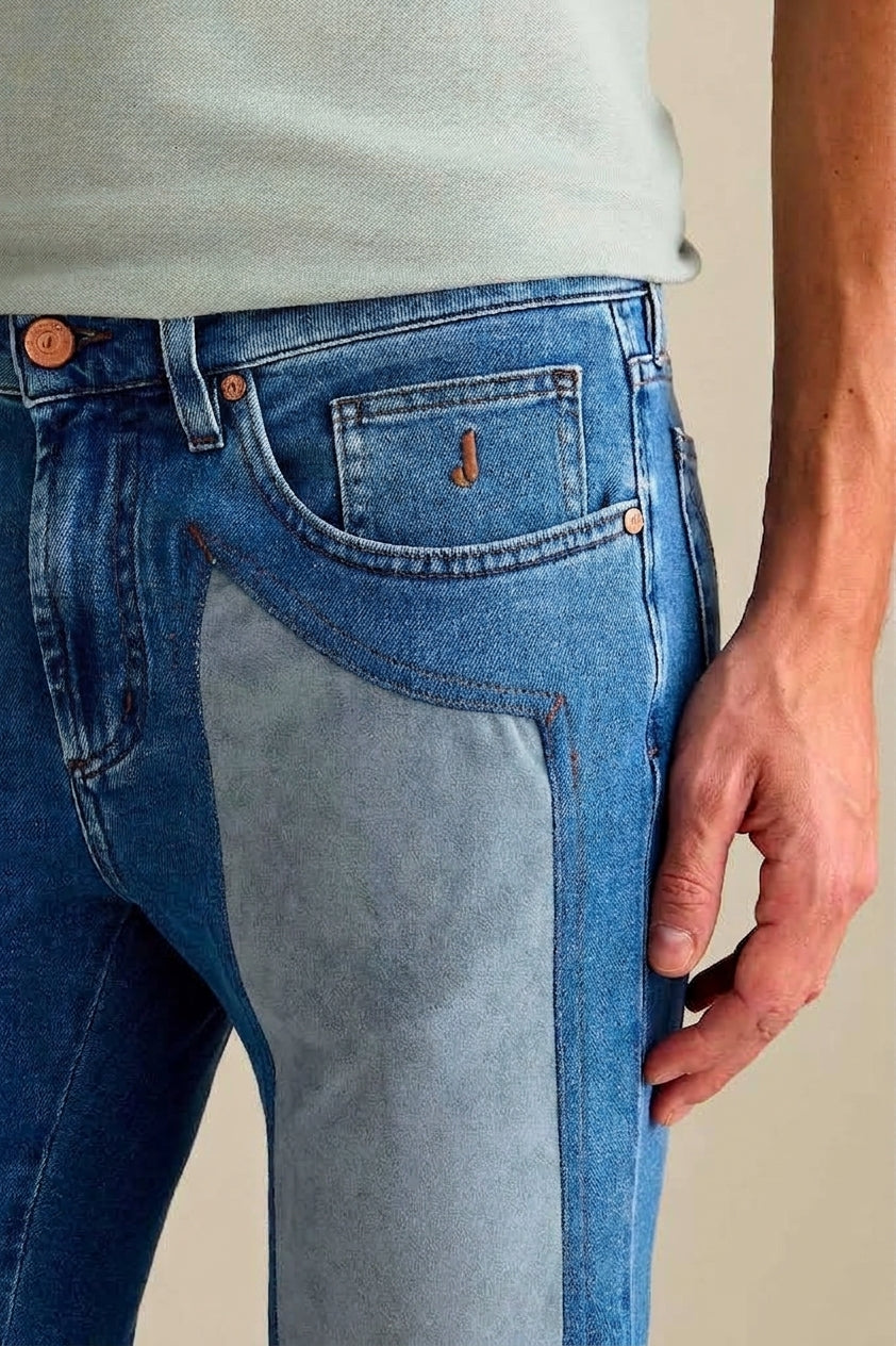 JECKERSON PA077JOHN002 DENI043 D148D JEAN JOHN 5 POCHES ÉCUSSON ALCANTARA POUSSIÈRE