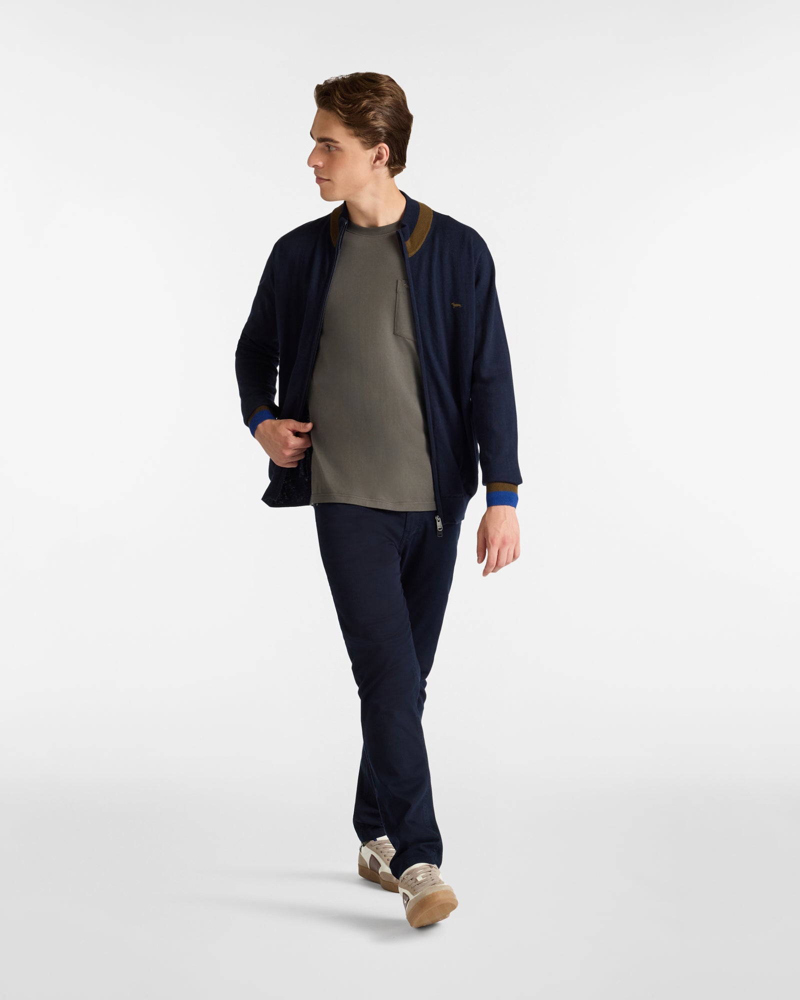 Harmont&Blaine HRP845030788 801  KNIT FULL ZIP NASTRO INTERNO LOGATO