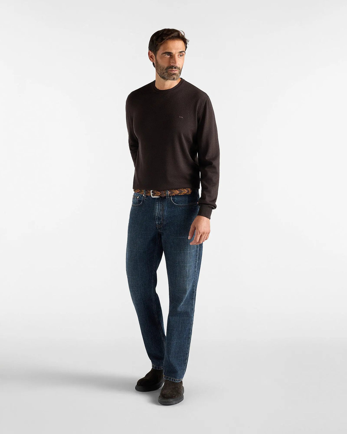 Maglione Paricollo Merino Harmont & Blaine Bacca - Dettaglio Tessuto