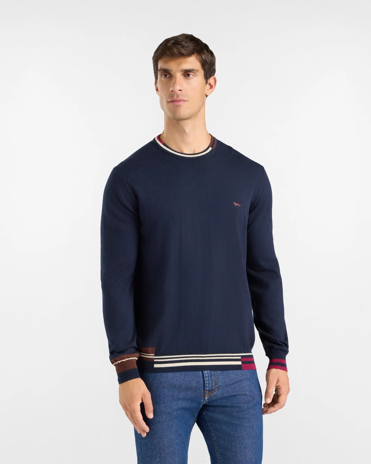 Maglia paricollo Harmont & Blaine HRR918030788 801 Blu Navy - Fronte