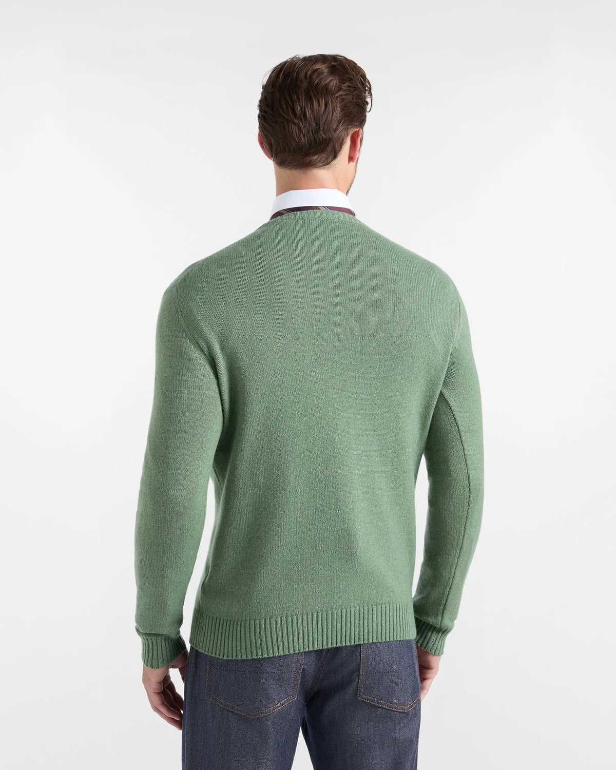 Maglia Harmont & Blaine verde HRR950030187 - Dettaglio scollo e bassotto ricamato