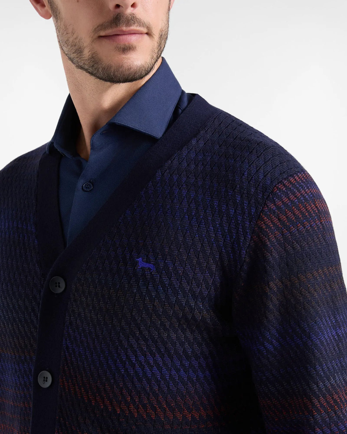 Cardigan Harmont & Blaine HRR963030277 801 Retro Blu Navy