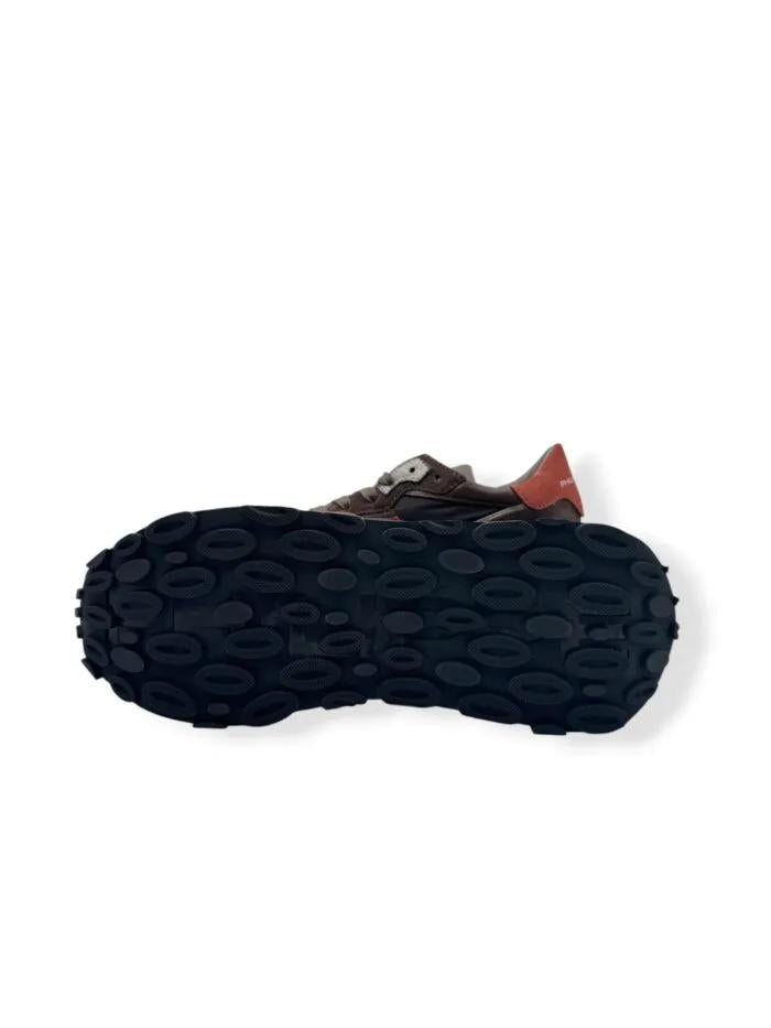 Sneakers Uomo Philippe Model Tropez Haute Marrone Mattone TKLU N002 - Vista suola e battistrada running