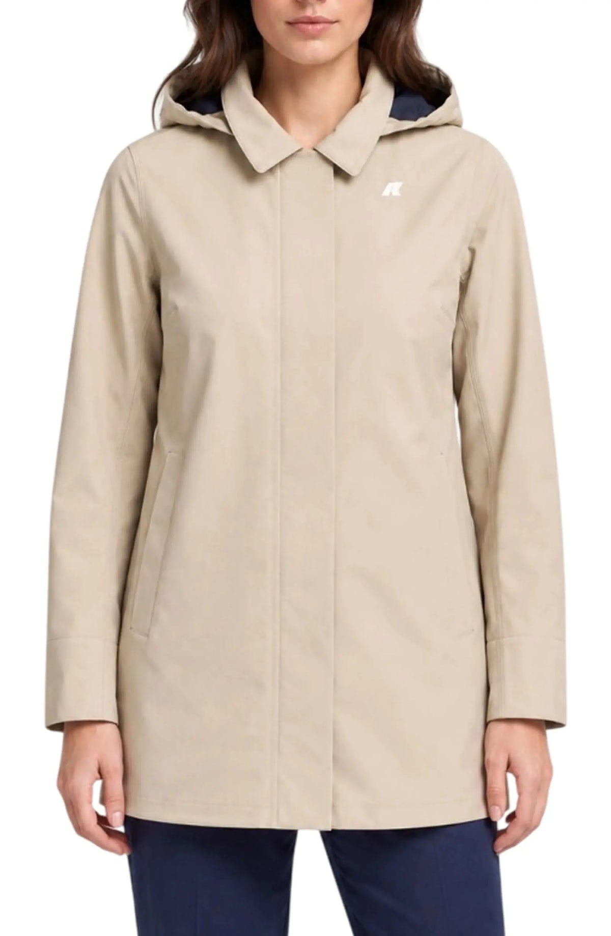 K-WAY Mathy Bonded K2148BW - Beige Cashmaere / Blu - vista frontale 2