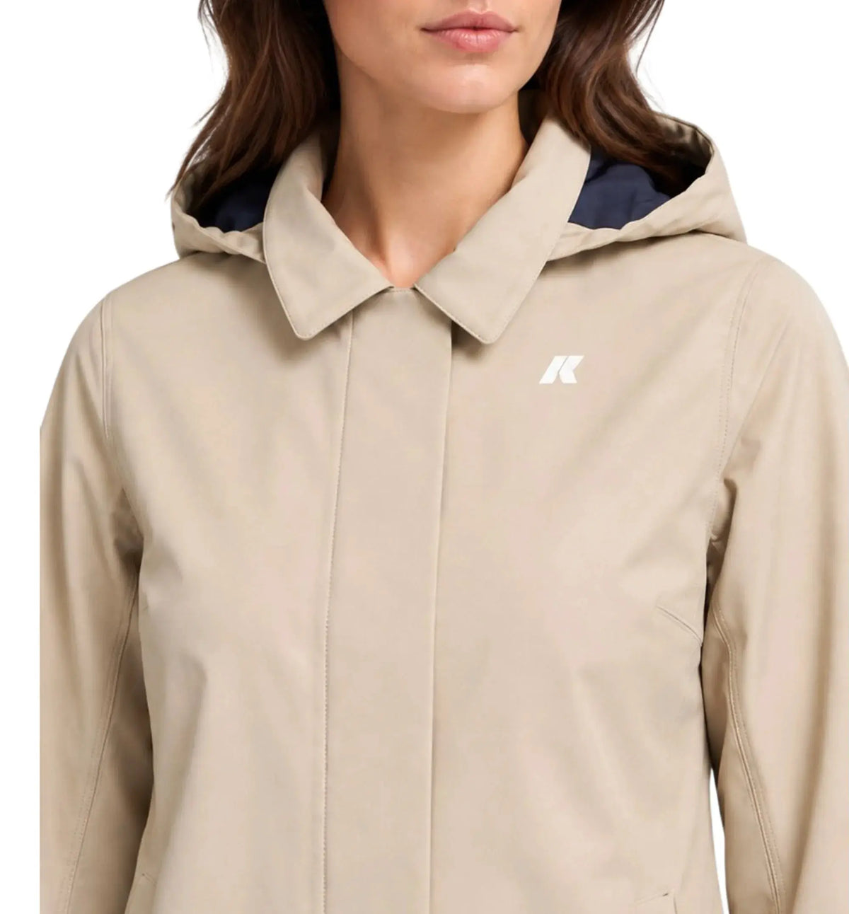 K-WAY Mathy Bonded K2148BW - Beige Cashmaere / Blu - vista laterale