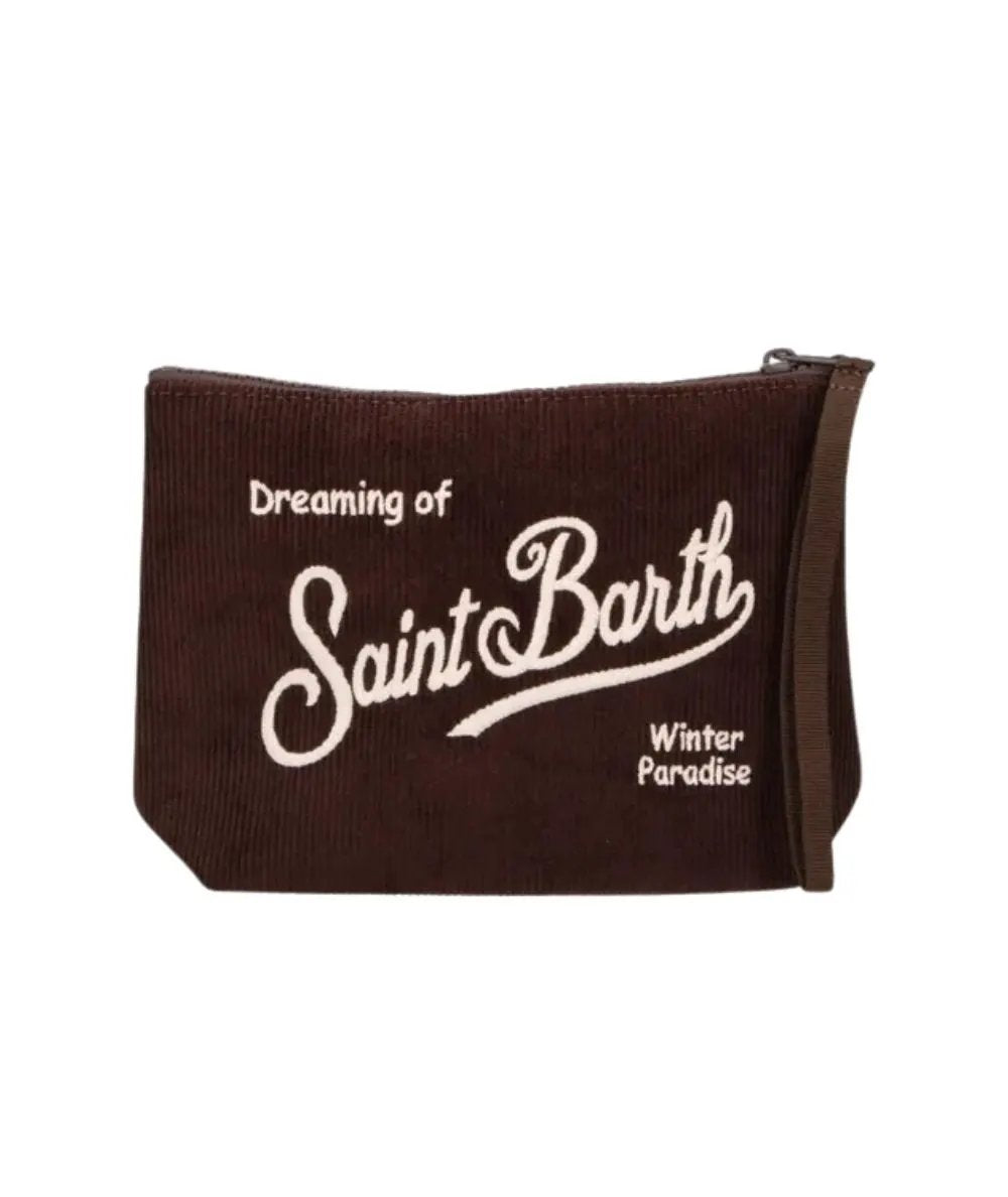 MC2 Saint Barth Pochette Aline Corduroy S Brown ALI0059-00128M