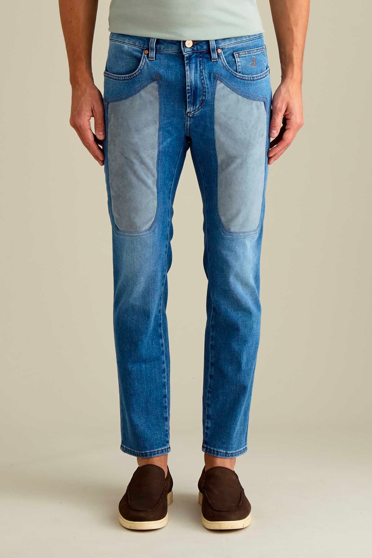 JECKERSON PA077JOHN002 DENI043 D148D JEAN JOHN 5 POCHES ÉCUSSON ALCANTARA POUSSIÈRE