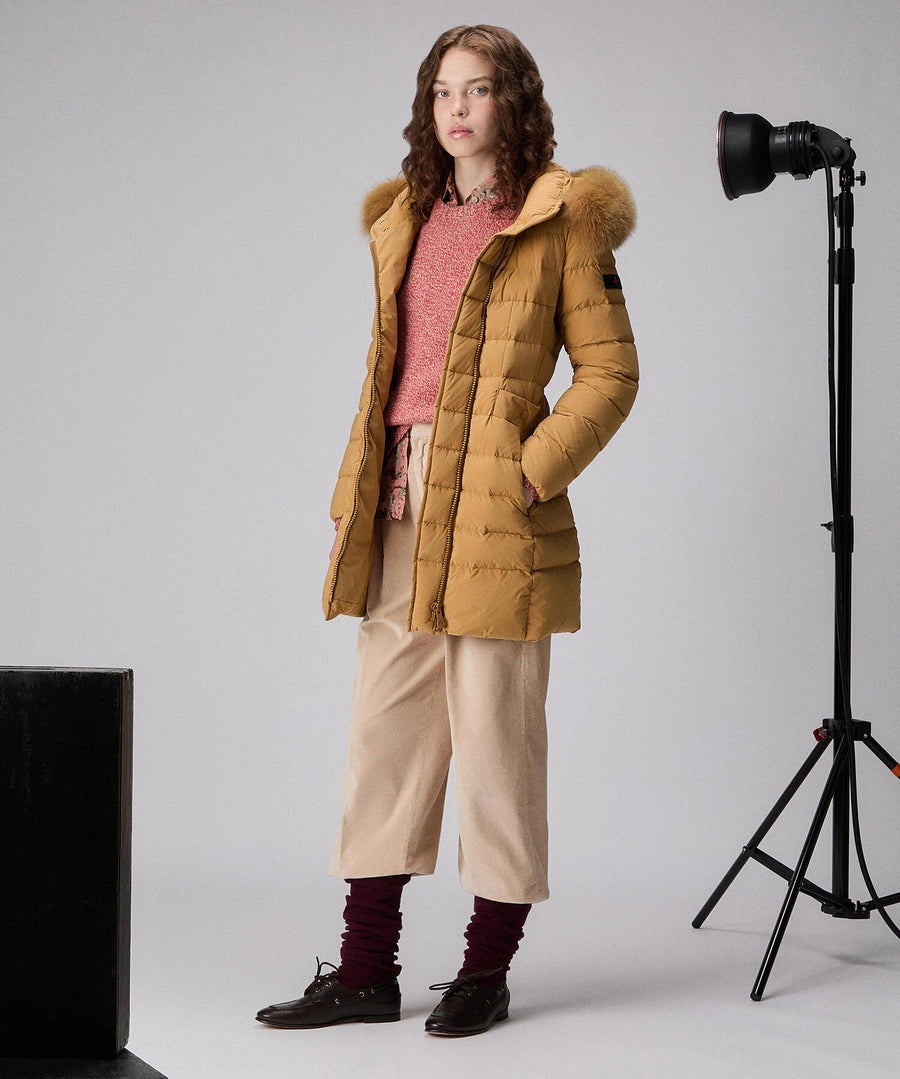 PEUTEREY SERIOLA ML 06 FUR PED5458 01190986 826  TRENCH Piumino lungo con collo alto e pelliccia