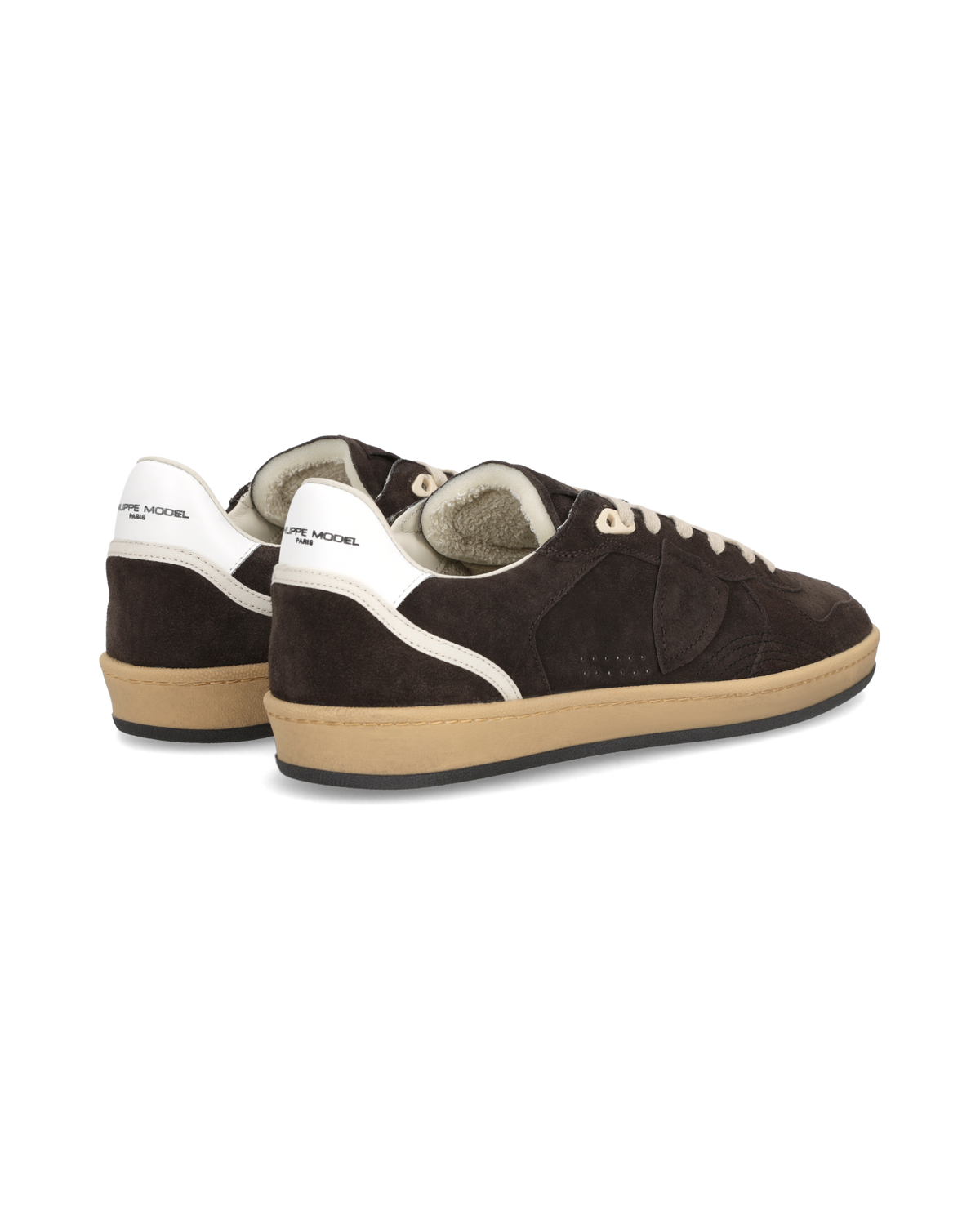 Sneakers Philippe Model Pgal Uomo PGLU D004 Marrone Bianco - Dettaglio posteriore talloncino bianco