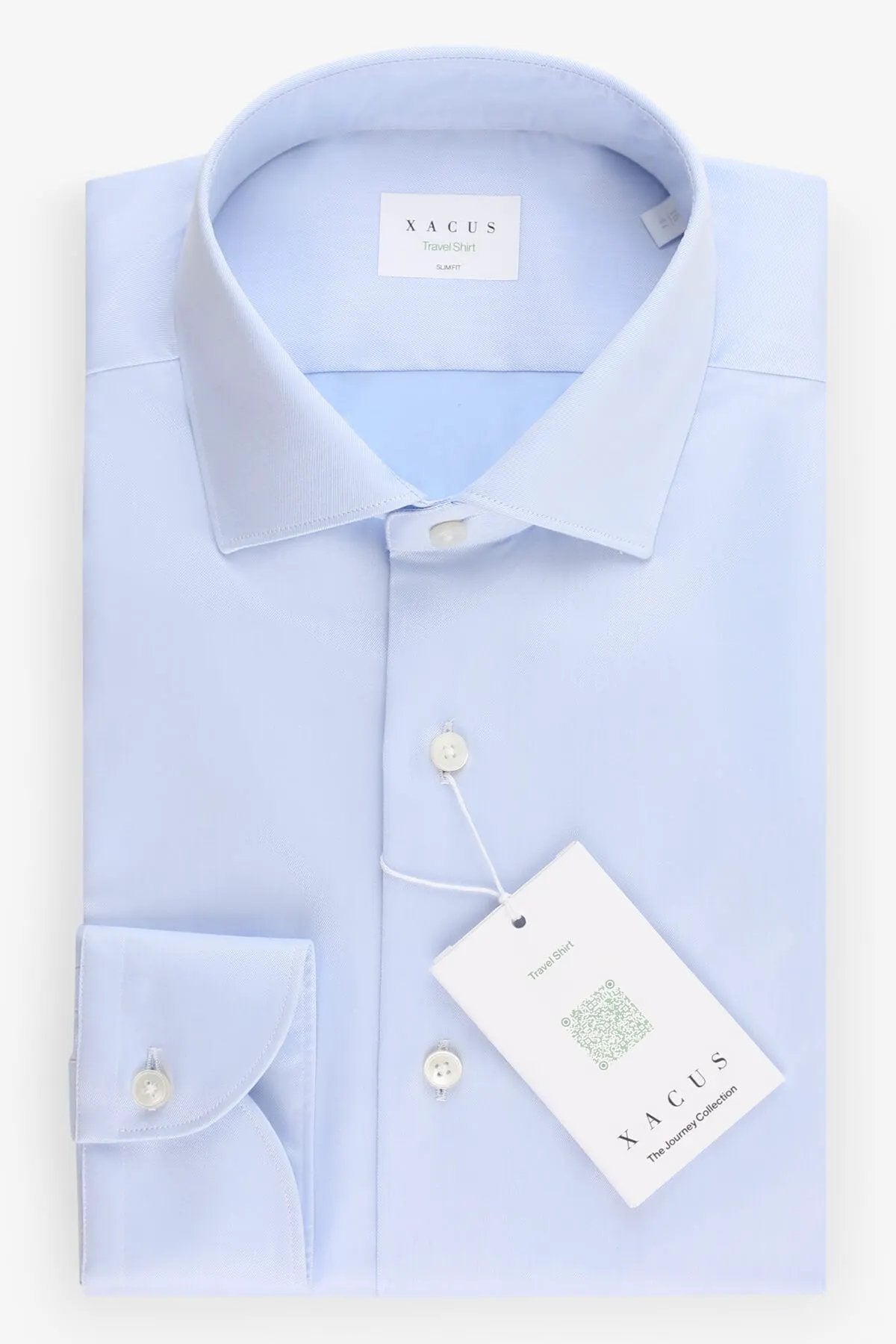 Camicia Xacus No Stiro WF658 11805 Cielo - Fronte