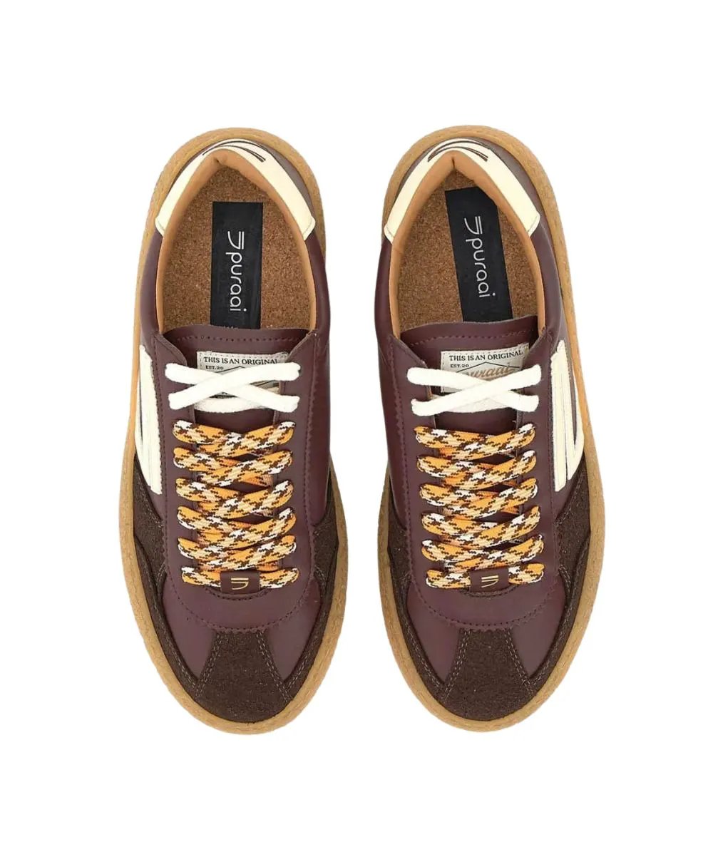 PURAAI PU101V-070 Sneaker Vintage Merlot - Dettaglio tomaia