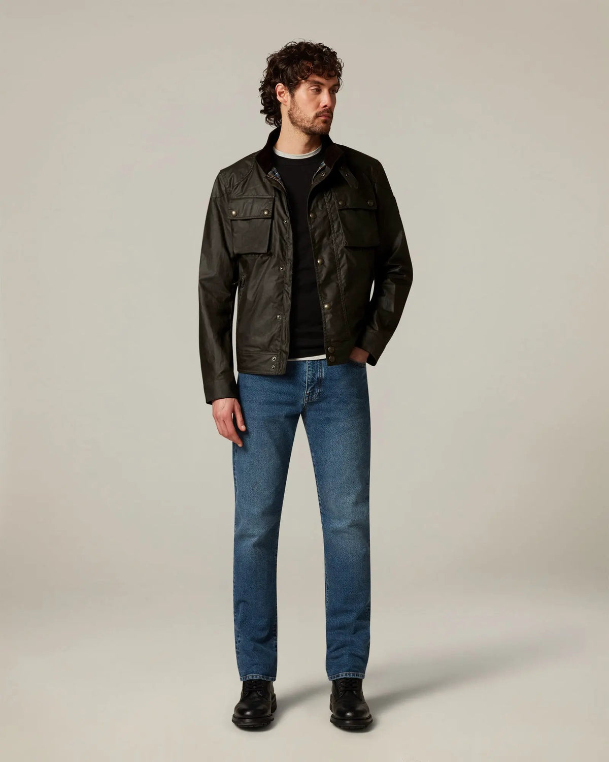 BELSTAFF Racemaster Icon Jacket Faded Olive - Vista laterale