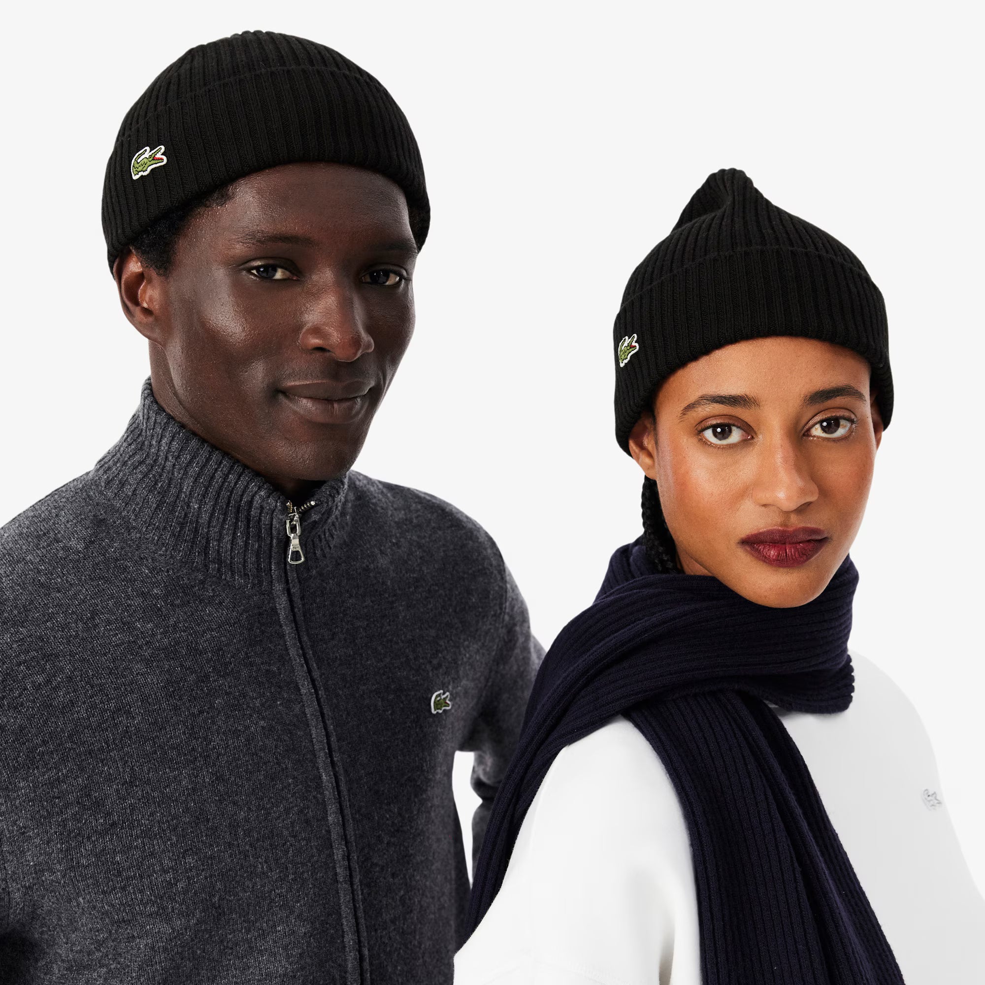 LACOSTE RB0001 031  BEANIE Berretto in lana spazzolata a costine