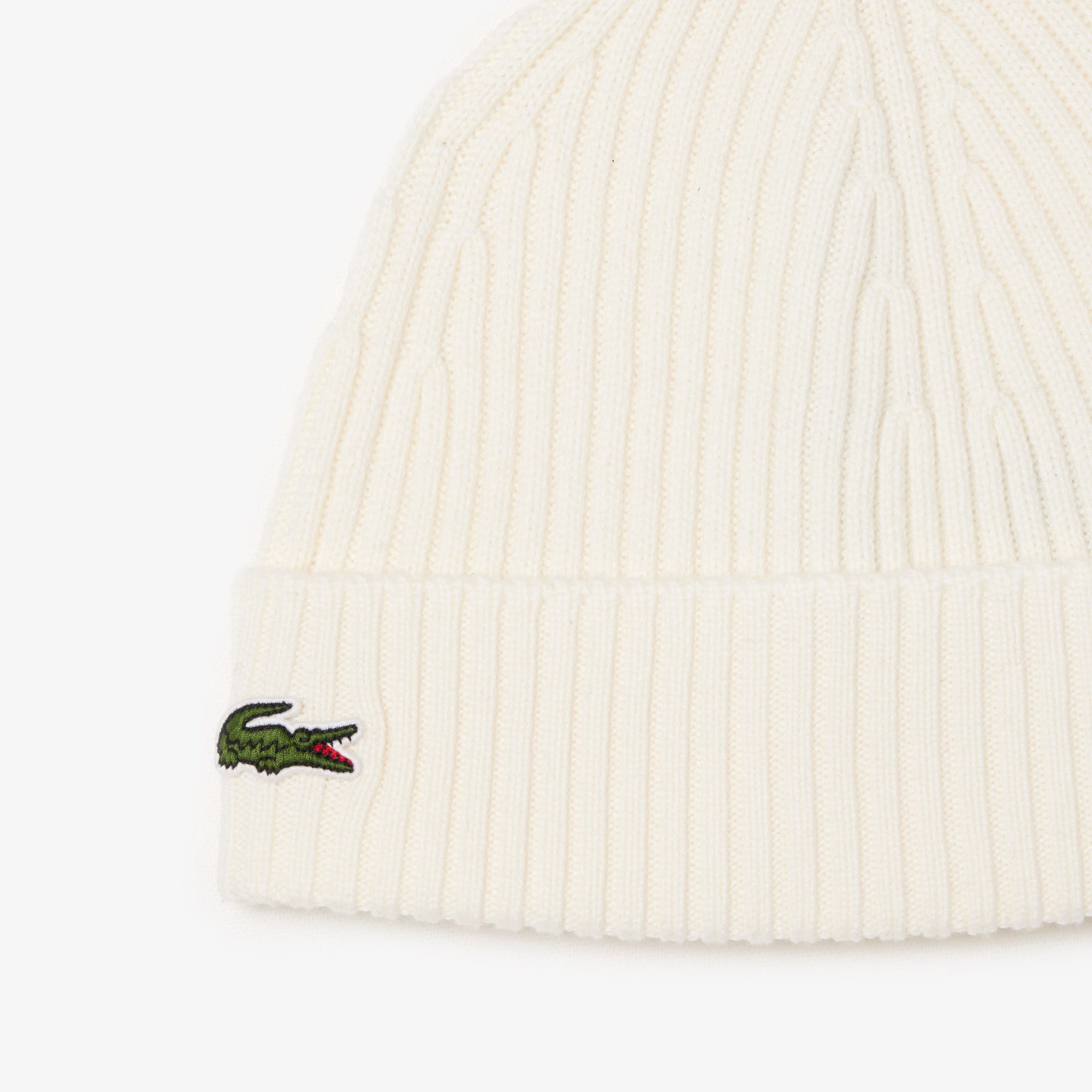 LACOSTE RB001 70V BONNET en laine brossée côtelée