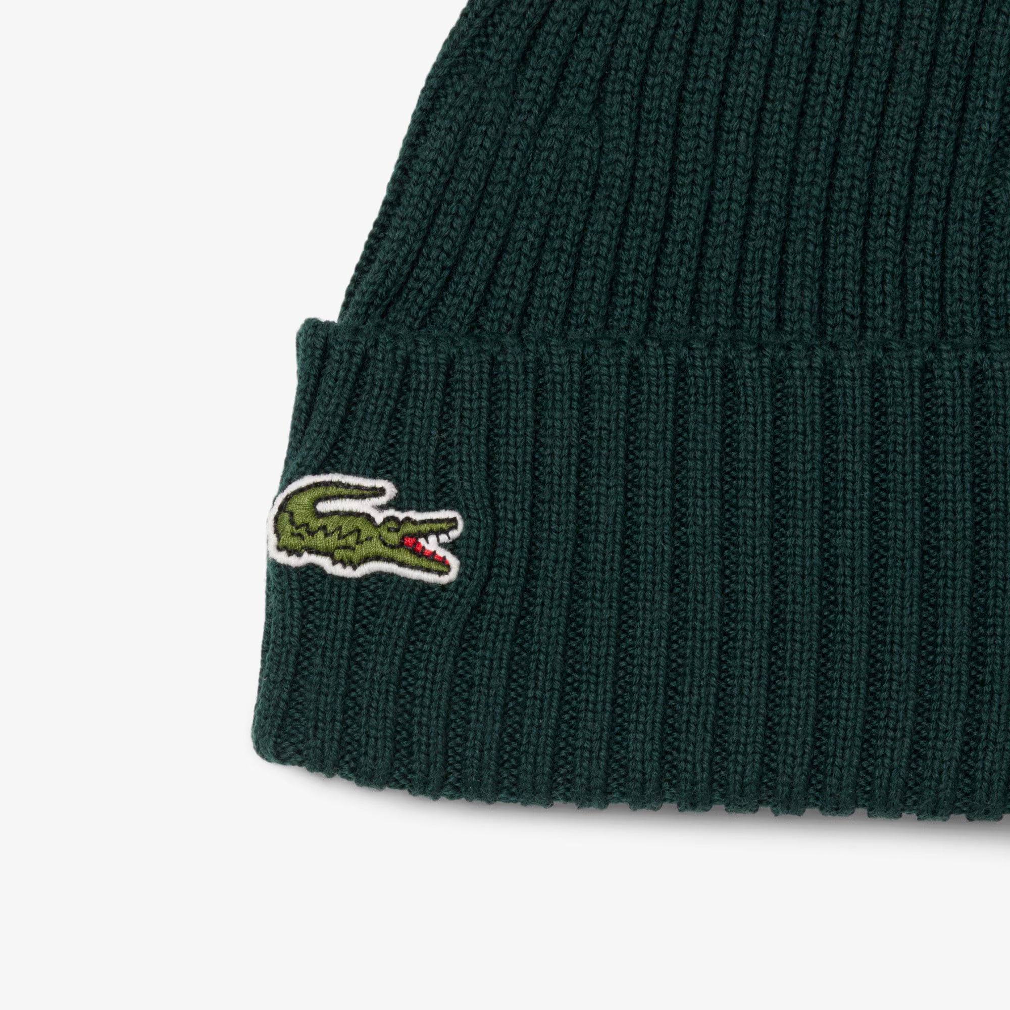 LACOSTE RB0001 YZP Bonnet en laine brossée côtelée