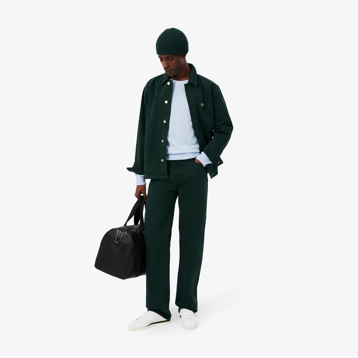 LACOSTE RB0001 YZP Bonnet en laine brossée côtelée
