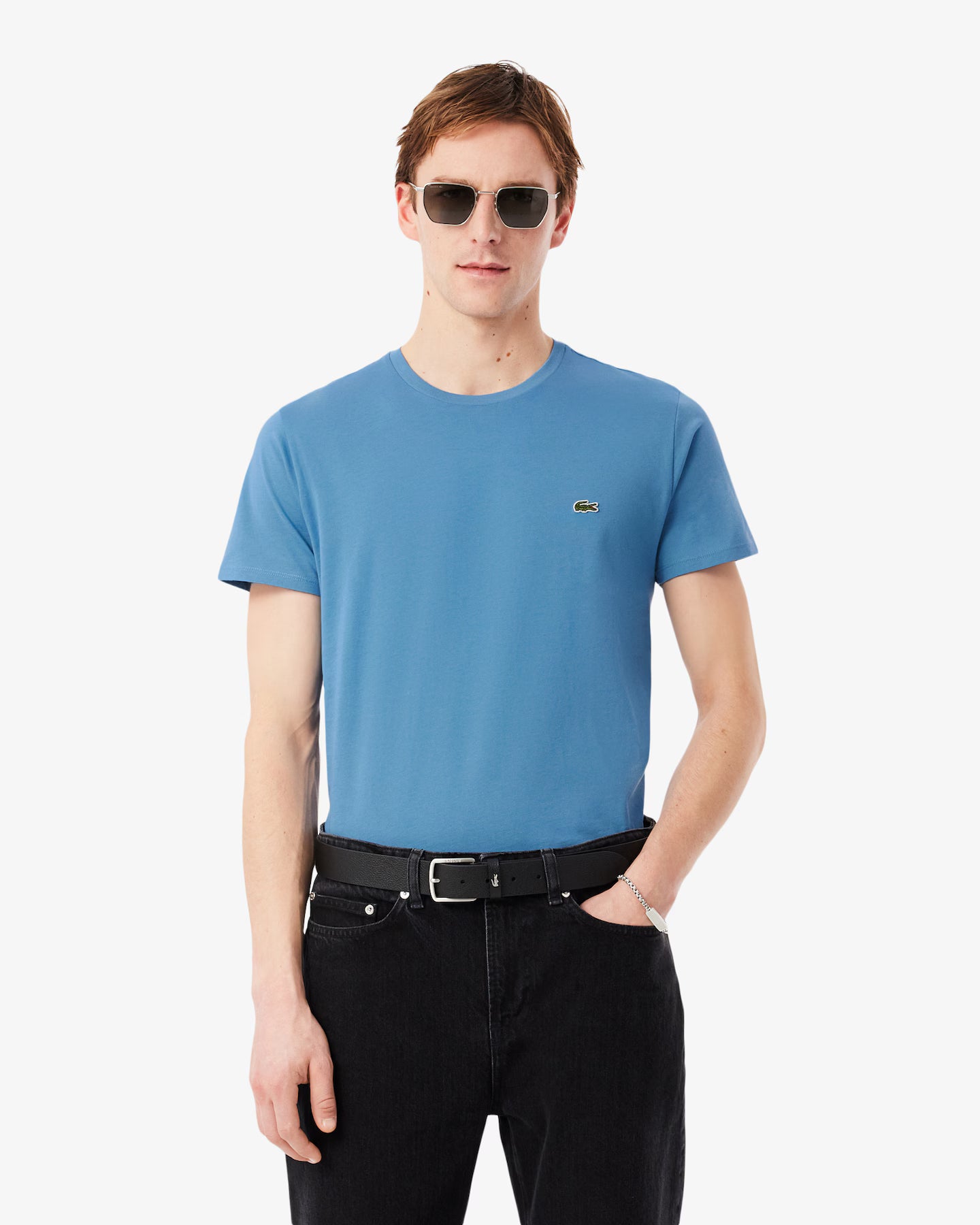 LACOSTE TH6709 JBK  T-SHIRT in cotone Pima