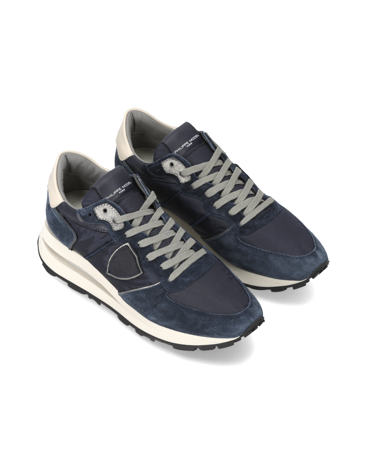 Sneakers Philippe Model Tropez Haute Low TKLU N006 Blu - Vista frontale e tomaia