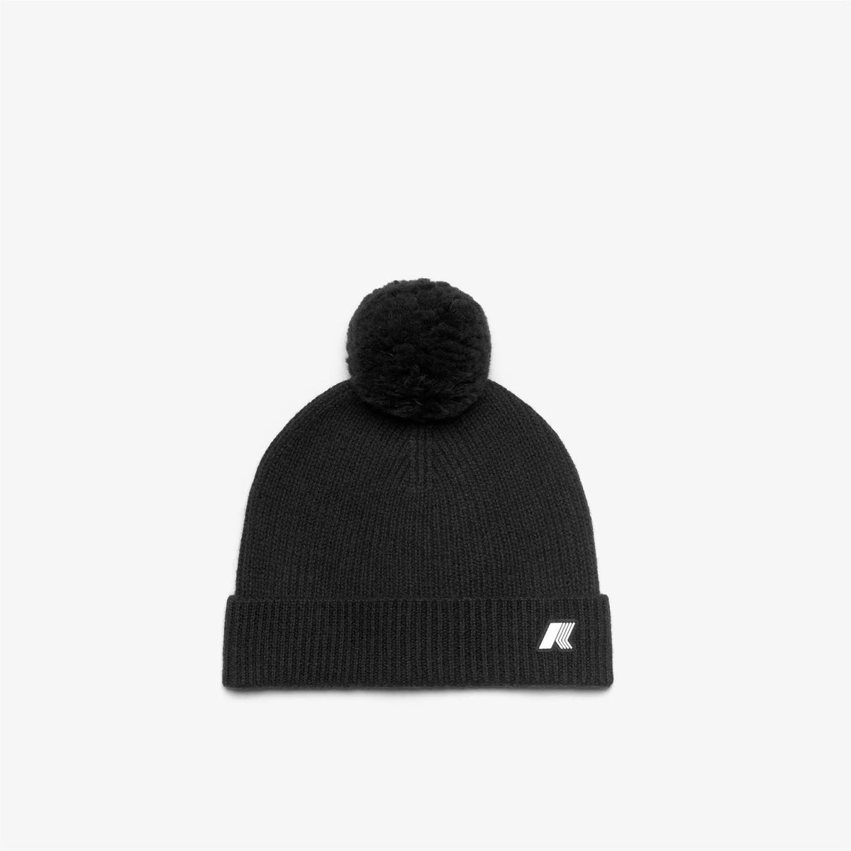 K-Way Vincienne Cardigan Stitch Wool Beanie K1151QW - nero (Black Pure Melange) dettaglio texture