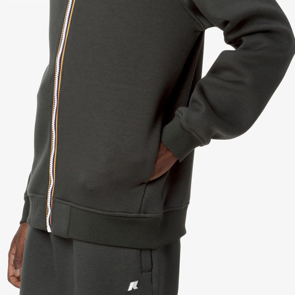 Fleece MAN RAINER SPACER Jacket GREEN BLACKISH - Dettaglio fondo e polsino