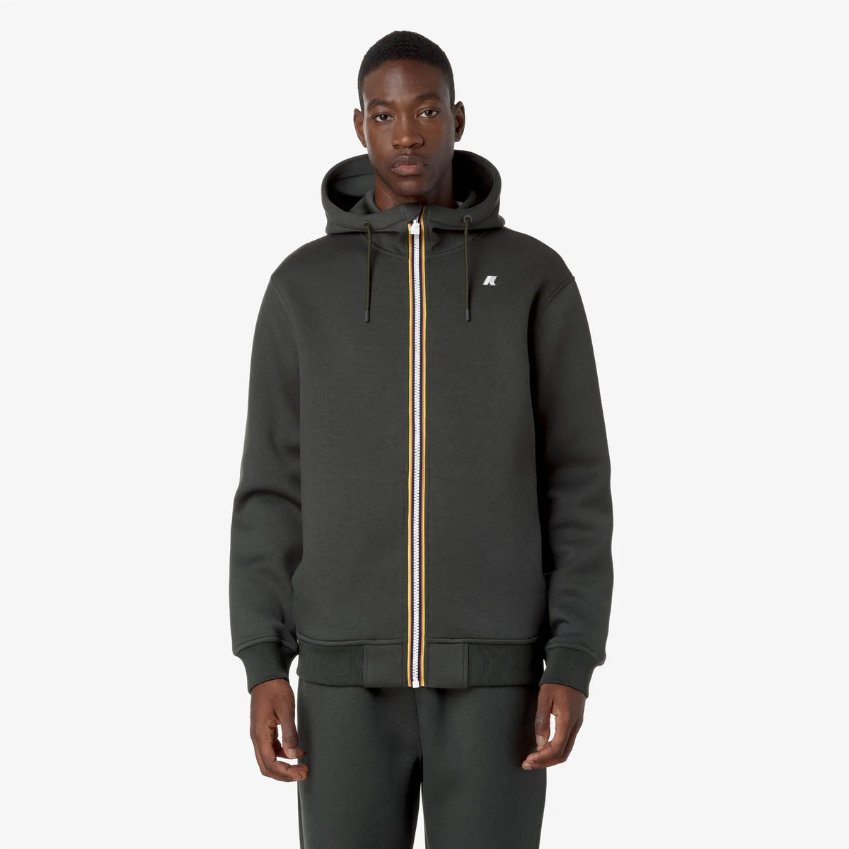 Fleece MAN RAINER SPACER Jacket GREEN BLACKISH - Dettaglio cappuccio e zip