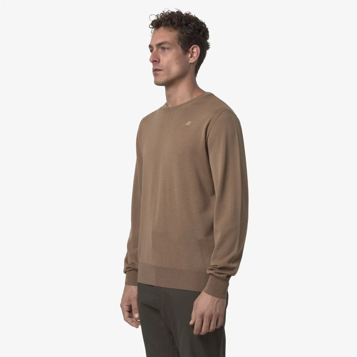 Maglione in lana merino Sebastien da uomo, colore Brown Cartouche - Vista posteriore