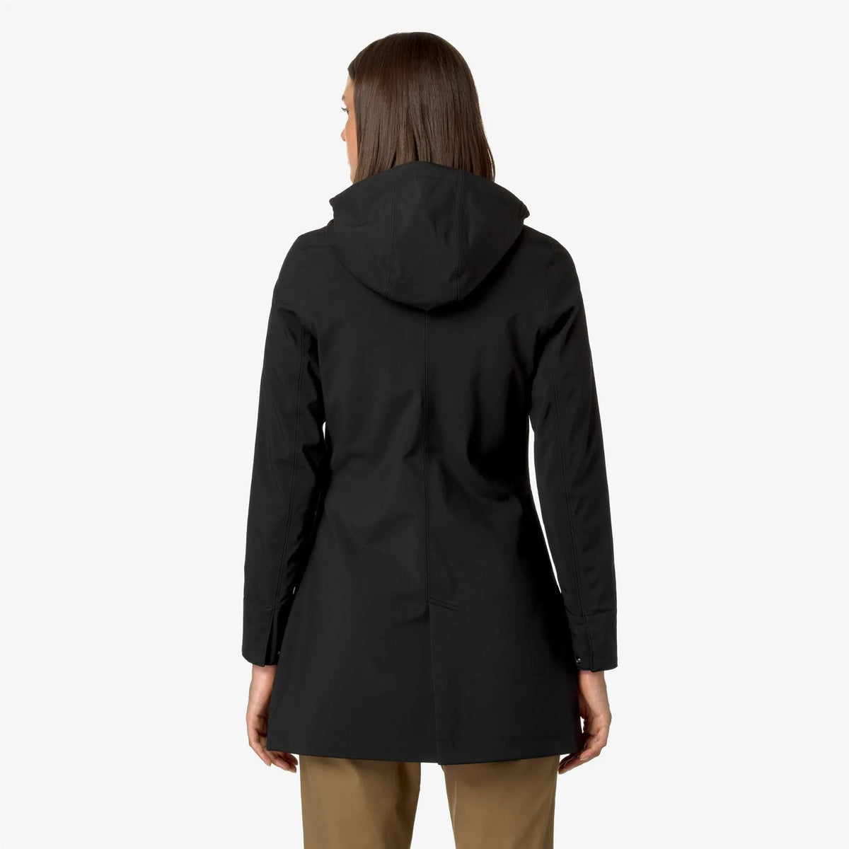 Trench donna K-Way Mathy Bonded Black - Blue Depth K2148BW A3C - Vista tre quarti