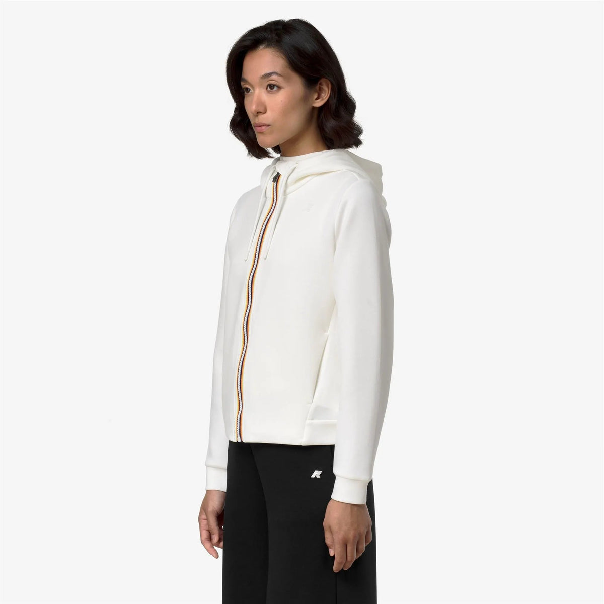Felpa con cappuccio K-Way Deva Light Spacer K31453W XP2 Beige Cashmere - Dettaglio vestibilità e tessuto posteriore